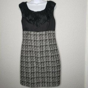Alyx Dress Black & White Tweed Bottom Pencil Dress